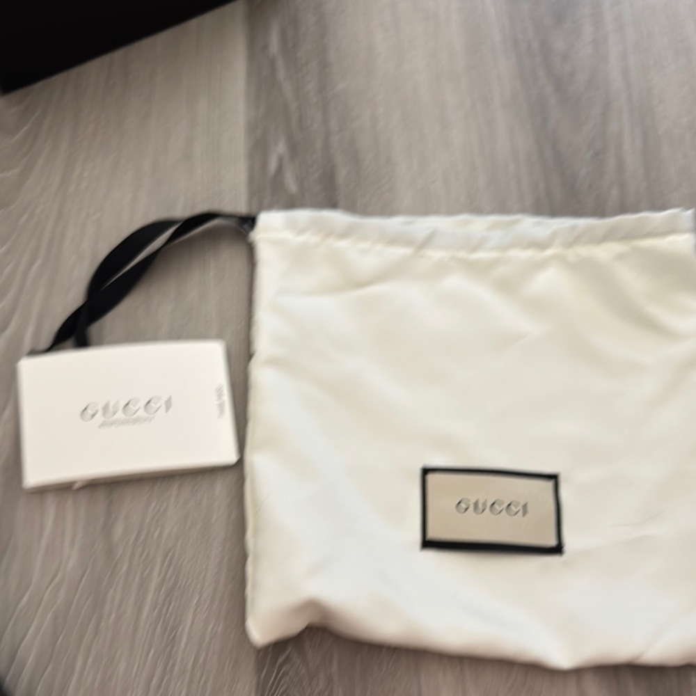 Gucci double G buckle marmont black leather size 90-36 3cm Cream Storage Bag new - Picture 8 of 8